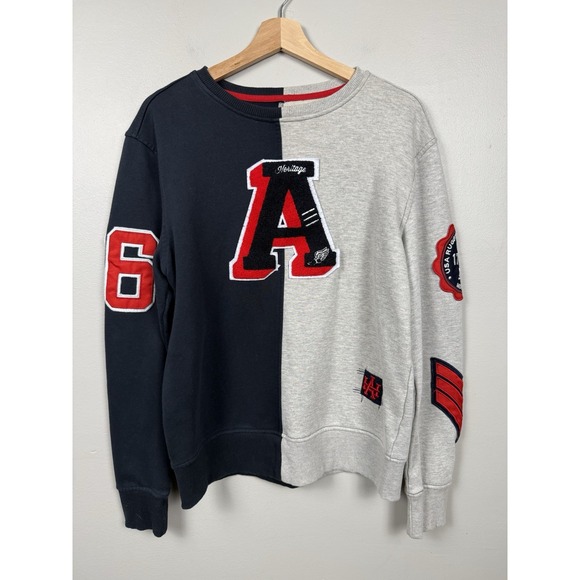 Other - Denim Distillery Heritage America 1776 Crewneck Sweatshirt Rugby Patchwork Y2K L